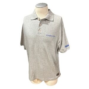 Roots Athletic Polo Shirt Mens Medium Athens 2004 Grey Vintage